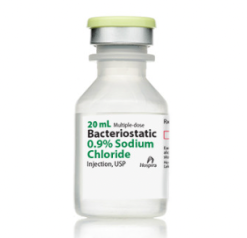 Bacteriostatic 0.9% Sodium Chloride (20 mL bottle)